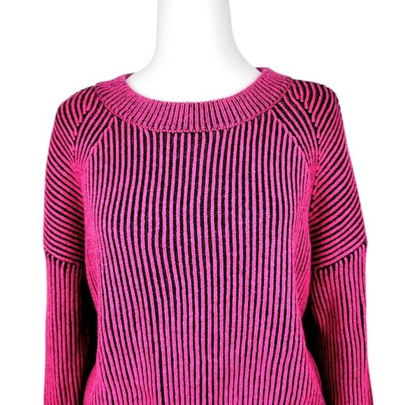 Womens XXL No Boundaries Plaited Hot Pink Long Blousen Sleeves Pullover Sweater - Picture 6 of 12
